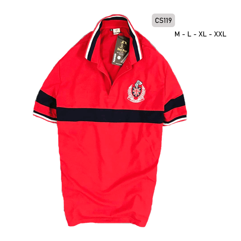 12257-42-3.png Áo Thun Nam Có Cổ Vải Cá Sấu Thêu Logo Cổ Phối - CS119