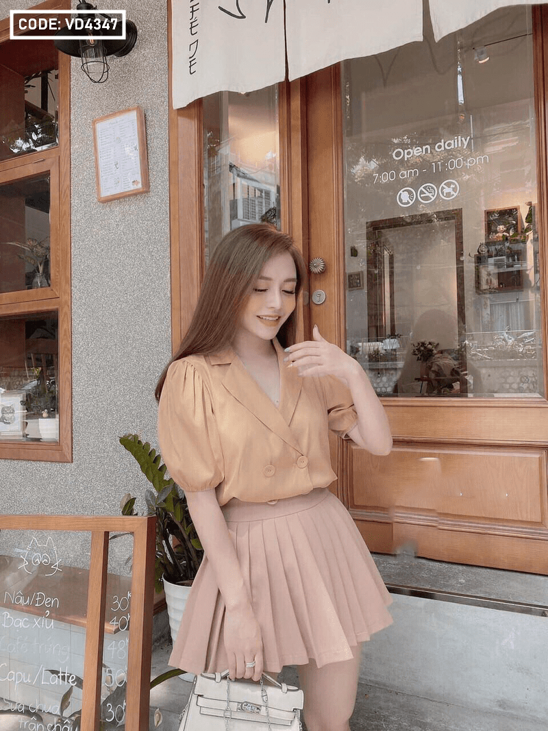 TKLIHN Set váy VEST kẻ Caro ulzzang Áo khoác BLAZER croptop kẻ caro RETRO + chân  váy chữ A vạt chéo 2021 - Áo vest, blazer nữ | ThờiTrangNữ.vn