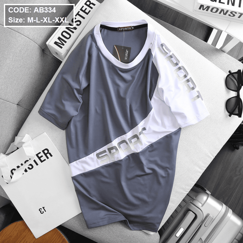 Áo thun nam thể thao in chữ Sport cao cấp Áo thun nam thể thao in chữ Sport cao cấp