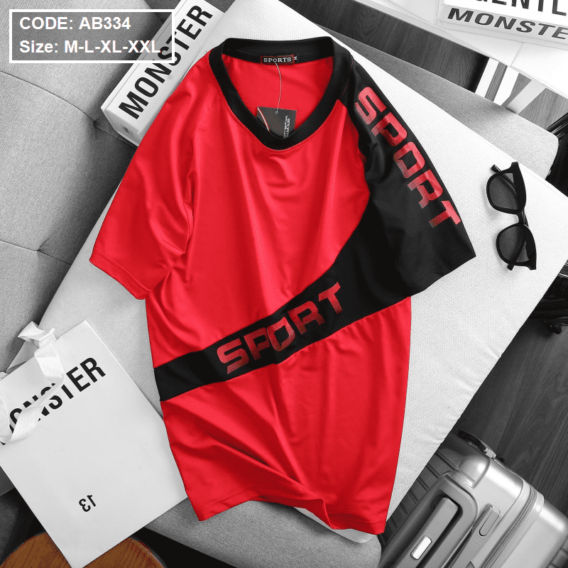 Áo thun nam thể thao in chữ Sport cao cấp Áo thun nam thể thao in chữ Sport cao cấp