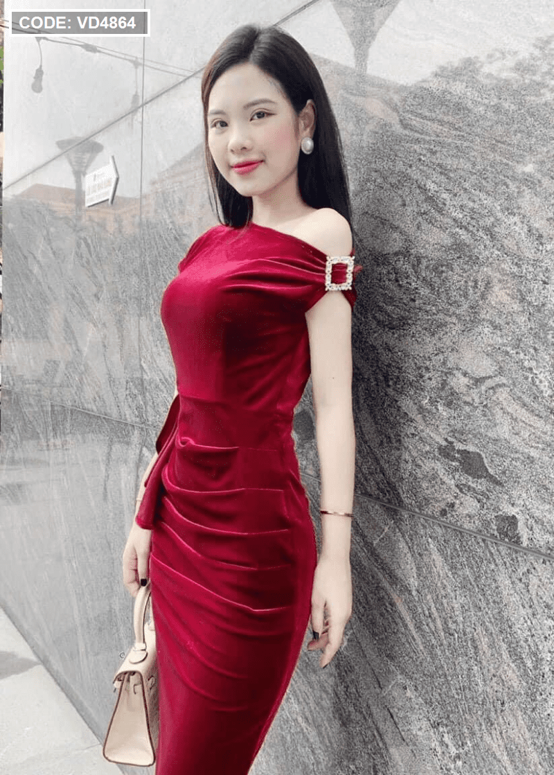 Váy nhung tiểu thư jisilk dự tiệc mùa đông chất nhung dài qua gối quyến rũ  màu đỏ đen hàn quốc De'prom N.VA2-01 - Chân váy | ThờiTrangNữ.vn