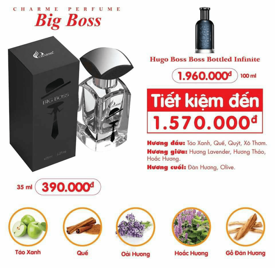 Nguồn hàng sỉ hÀNG CHÍNH HÃNG- Nước hoa Charme Nam Big Boss 35ml