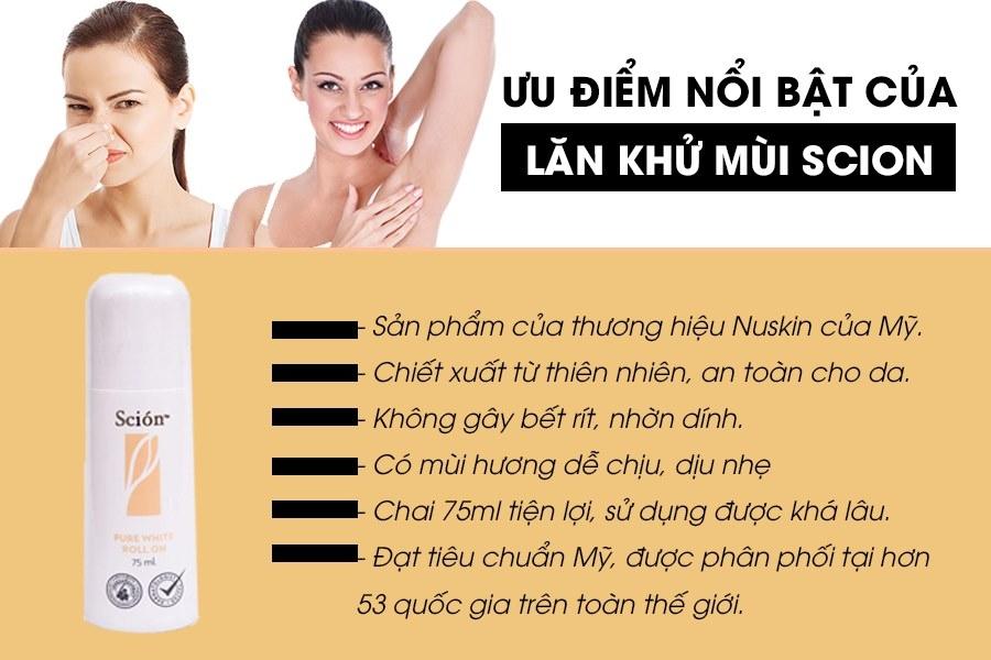 Nguồn hàng sỉ lăn khử mùi cơ thể Scion Pure White Roll On chính hãng Lăn khử mùi cơ thể Scion Pure White Roll On chính hãng