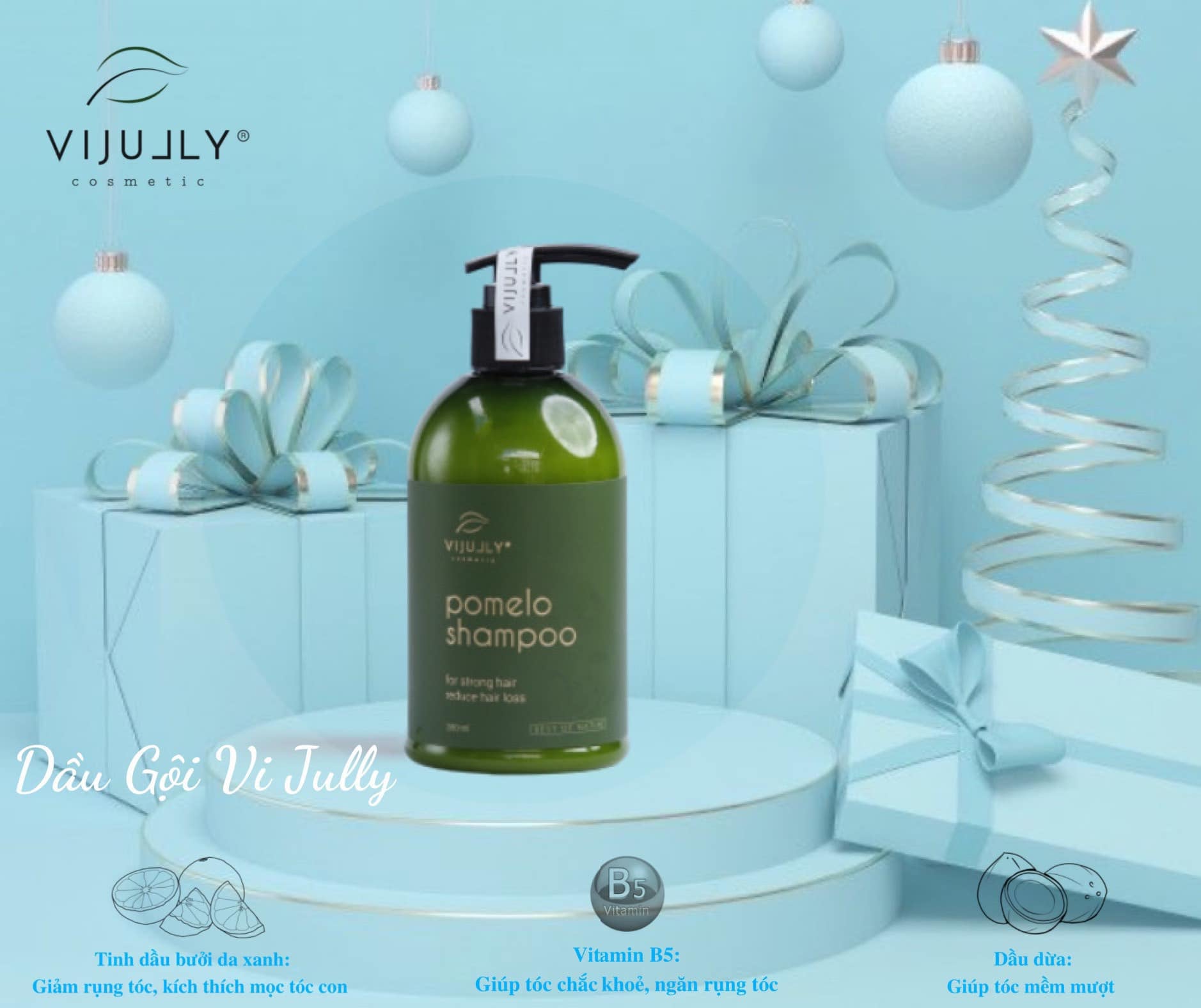 Combo trị rụng tóc tinh dầu bưởi ViJully Combo trị rụng tóc tinh dầu bưởi ViJully