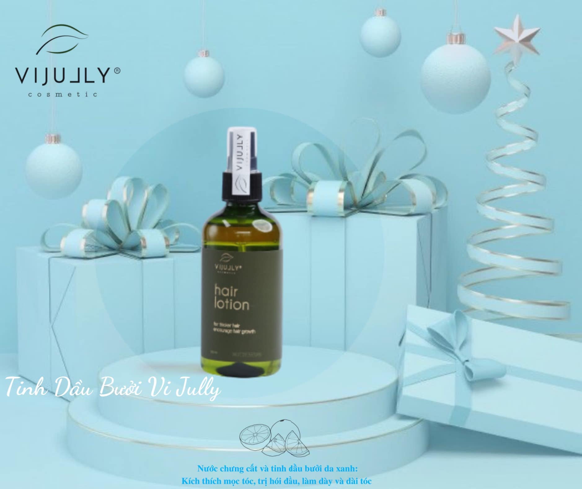 Combo trị rụng tóc tinh dầu bưởi ViJully Combo trị rụng tóc tinh dầu bưởi ViJully