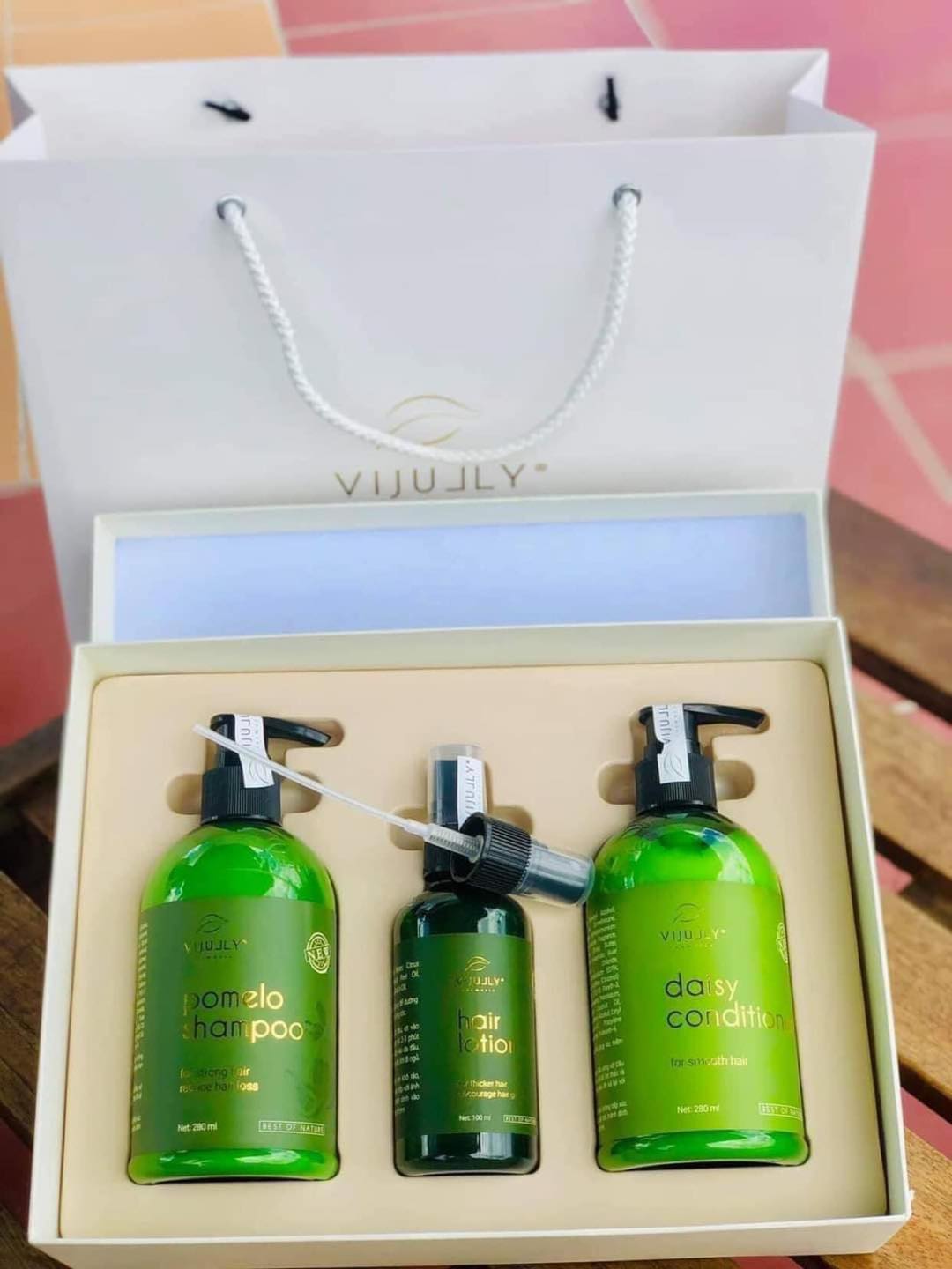 Combo trị rụng tóc tinh dầu bưởi ViJully Combo trị rụng tóc tinh dầu bưởi ViJully