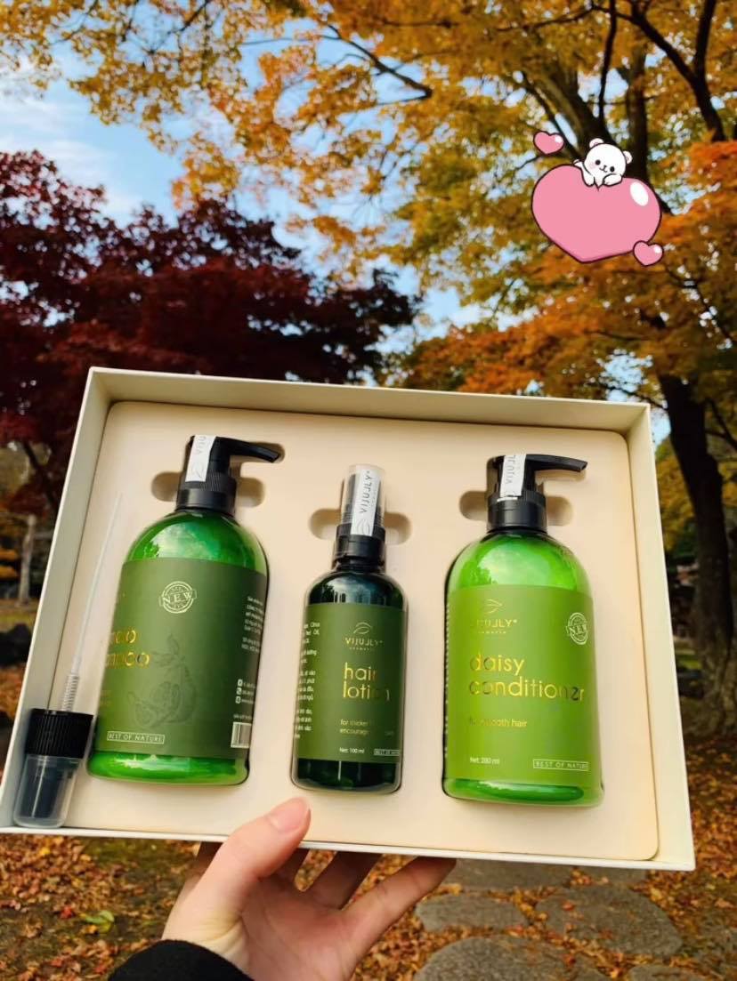 Combo trị rụng tóc tinh dầu bưởi ViJully Combo trị rụng tóc tinh dầu bưởi ViJully