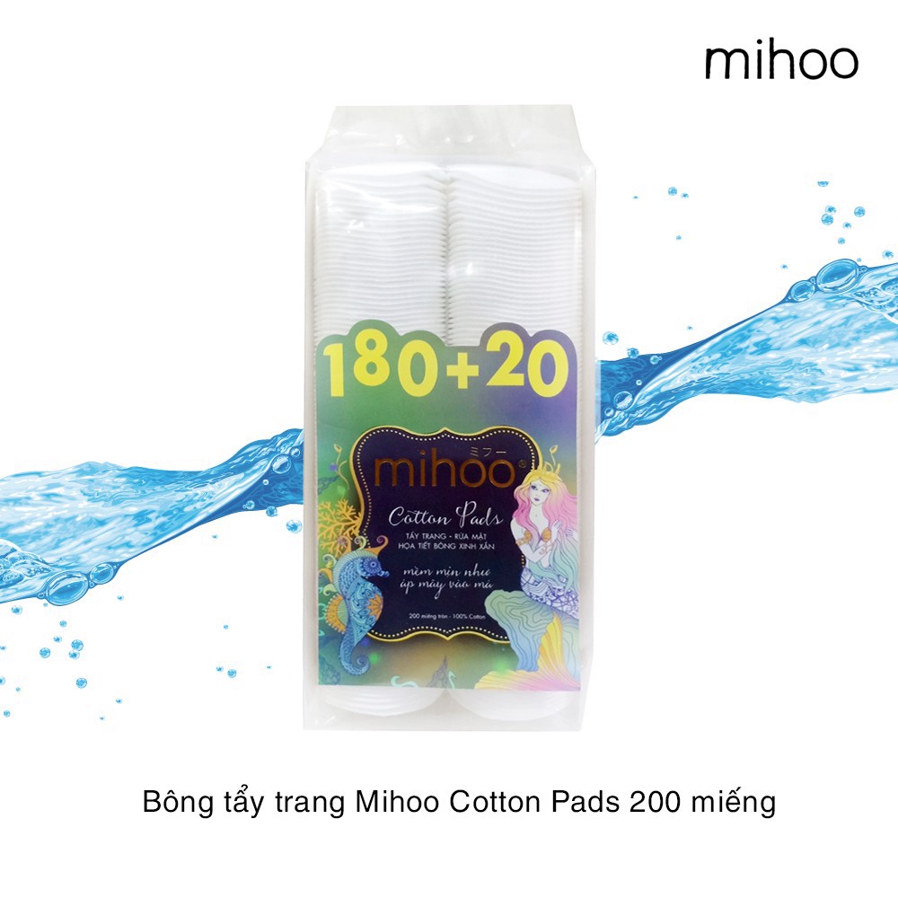Bông Tẩy Trang Mihoo 100% Cotton (200 Miếng) Bông Tẩy Trang Mihoo 100% Cotton (200 Miếng)