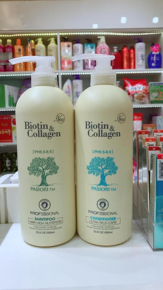 Combo dầu gội xả Biotin Collagen trắng 1000ml Combo dầu gội xả Biotin Collagen trắng 1000ml