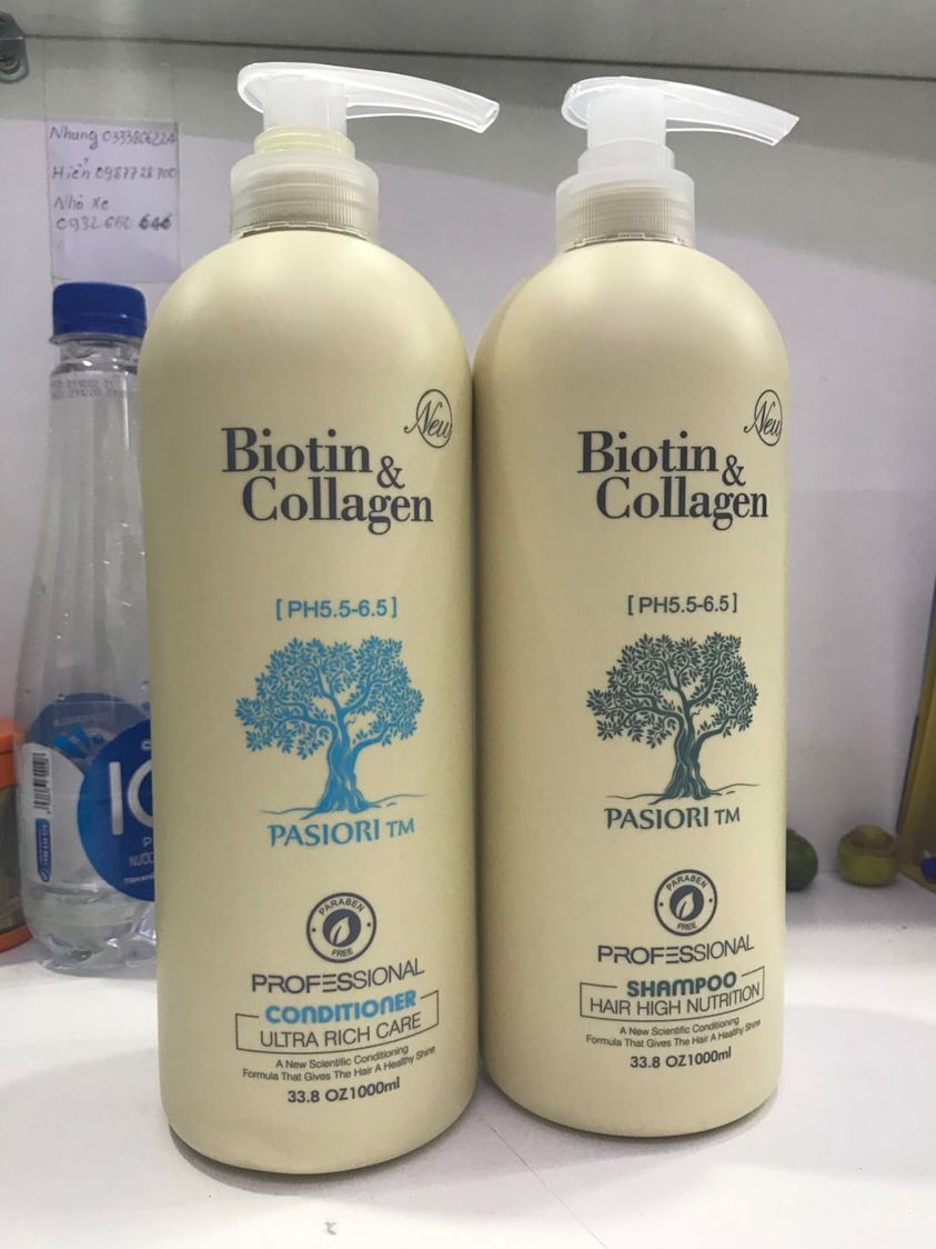 Combo dầu gội xả Biotin Collagen trắng 1000ml Combo dầu gội xả Biotin Collagen trắng 1000ml