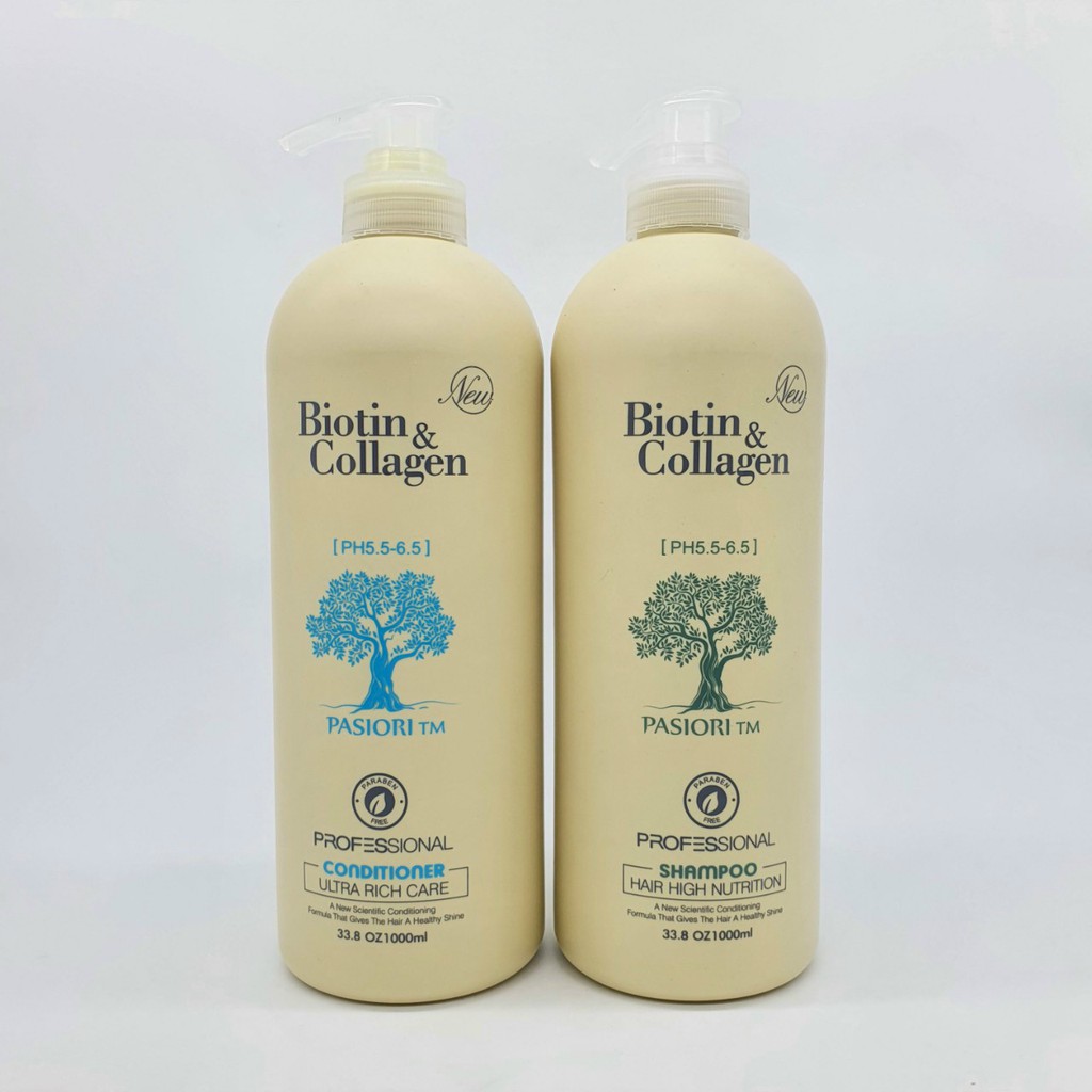 Combo dầu gội xả Biotin Collagen trắng 1000ml Combo dầu gội xả Biotin Collagen trắng 1000ml