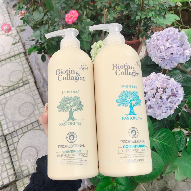 Combo dầu gội xả Biotin Collagen trắng 1000ml Combo dầu gội xả Biotin Collagen trắng 1000ml