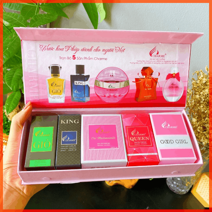 Phân phối set 5 Chai Nước Hoa Charme Mini 10ml Phân phối set 5 Chai Nước Hoa Charme Mini 10ml