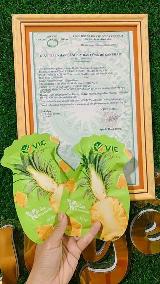 Nguồn sỉ kẹo dứa giảm cân 7 viên Vic chính hãng Kẹo dứa giảm cân 7 viên Vic chính hãng