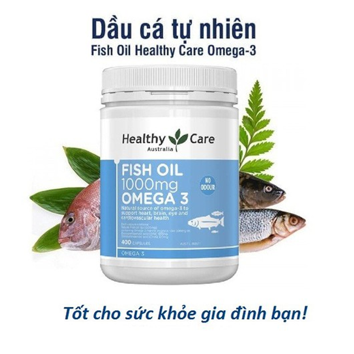 Phân phối viên uống dầu cá Omega-3 1000mg 400 viên Healthy Care của Úc chính hãng Viên uống dầu cá Omega-3 1000mg 400 viên Healthy Care của Úc chính hãng