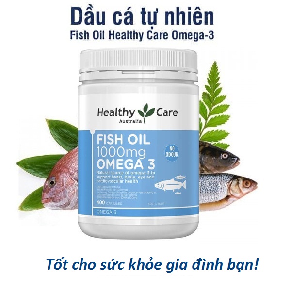 Phân phối viên uống dầu cá Omega-3 1000mg 400 viên Healthy Care của Úc chính hãng Viên uống dầu cá Omega-3 1000mg 400 viên Healthy Care của Úc chính hãng