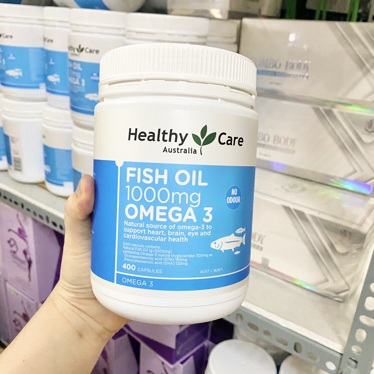 Phân phối viên uống dầu cá Omega-3 1000mg 400 viên Healthy Care của Úc chính hãng Viên uống dầu cá Omega-3 1000mg 400 viên Healthy Care của Úc chính hãng