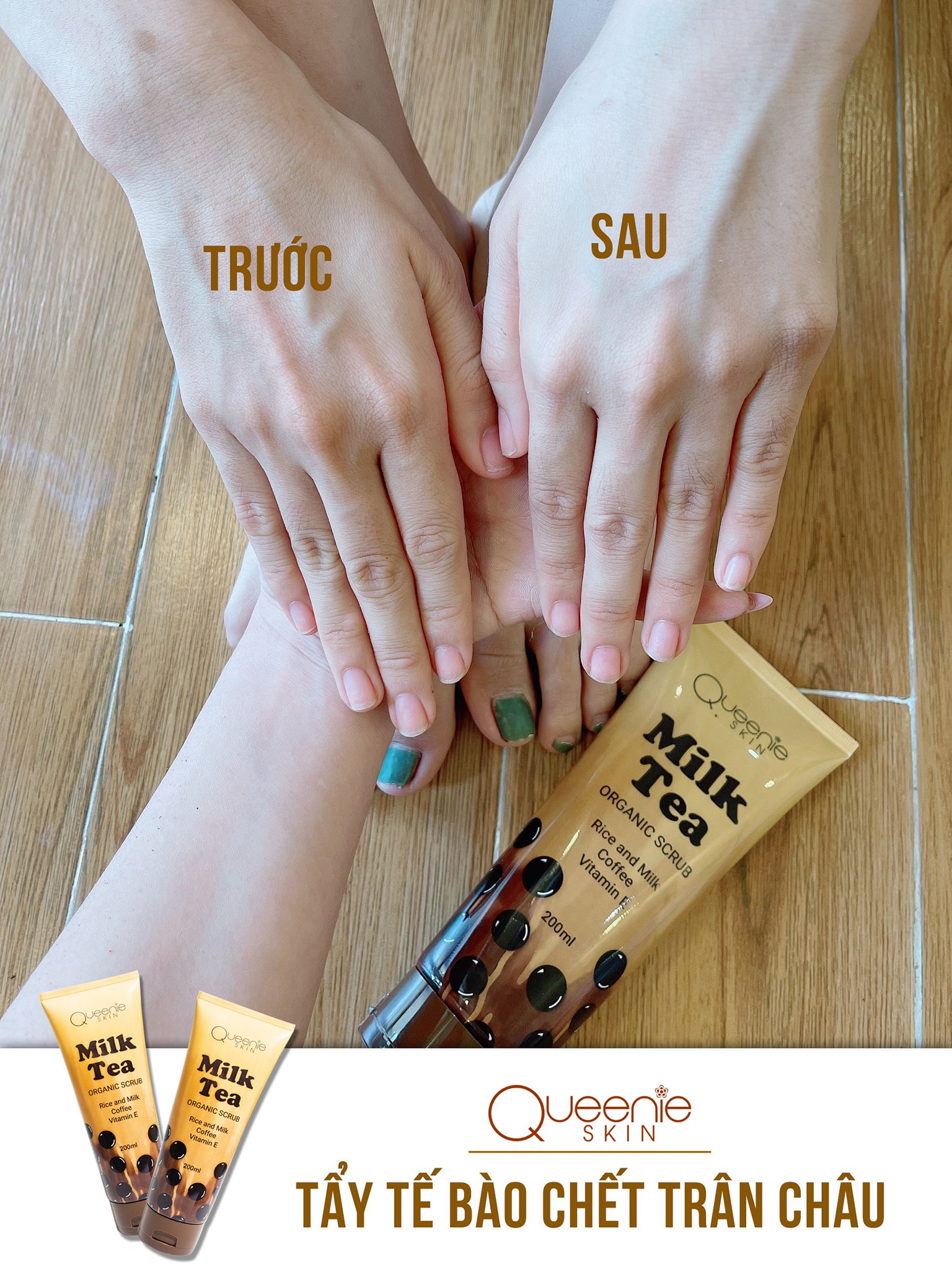 Tẩy tế bào chết Milk Tea Organic Scrub Queenie Skin chính hãng Tẩy tế bào chết Milk Tea Organic Scrub Queenie Skin chính hãng