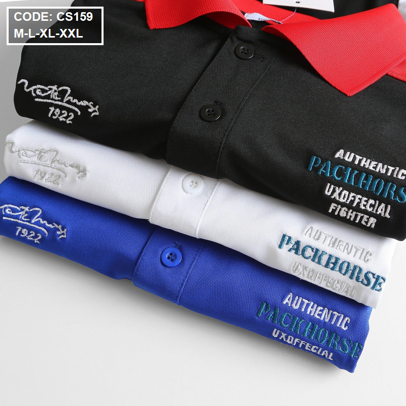 15731-z2944456846365-a487615bcf27b30cd331feb48b06b177-8.png Áo Thun Nam Cá Sấu Poly Cổ Bẻ Ghép Vải Thêu Chữ - CS159