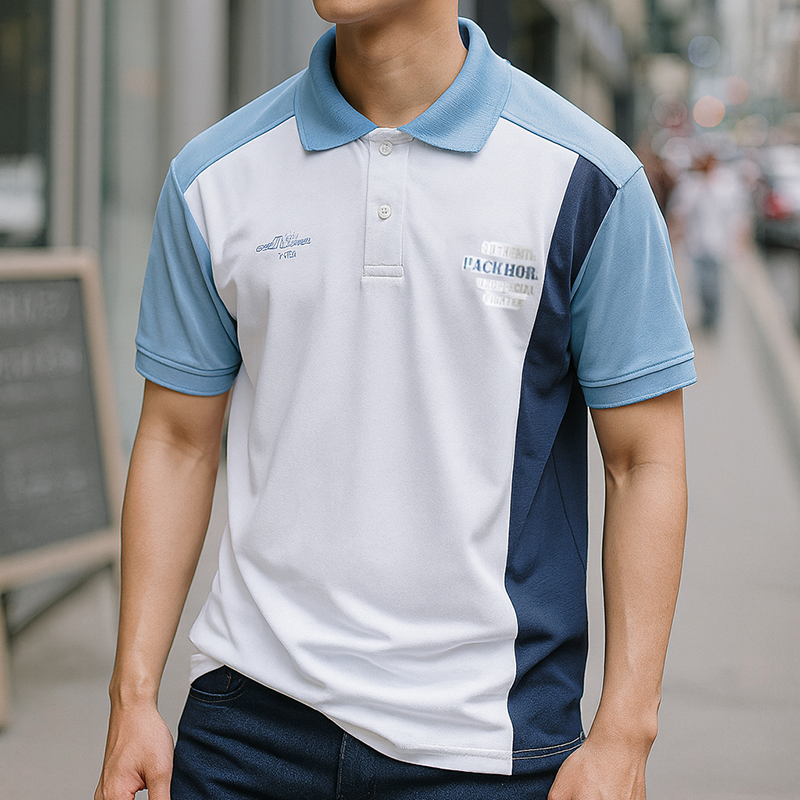 Áo Thun Nam Cá Sấu Poly Cổ Bẻ Ghép Vải Thêu Chữ Áo Thun Nam Cá Sấu Poly Cổ Bẻ Ghép Vải Thêu Chữ