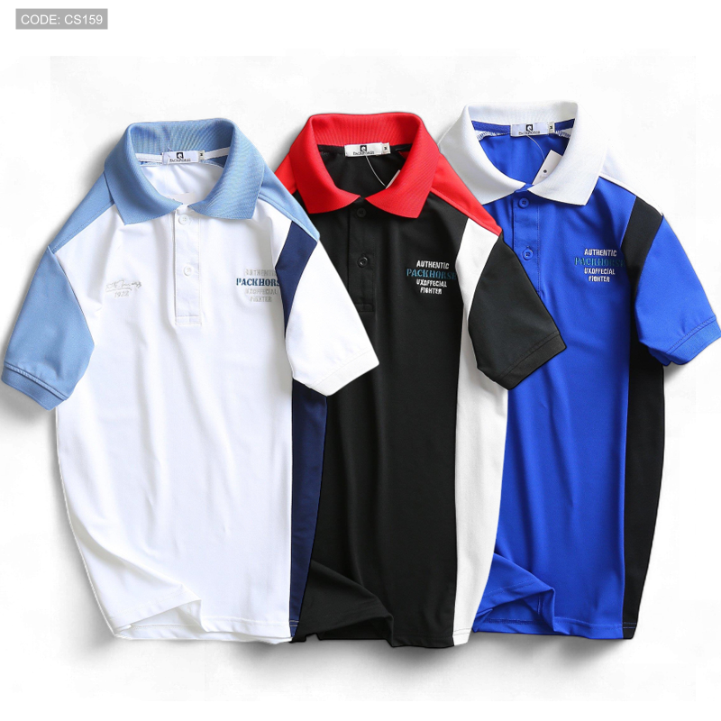 15731_cs1291_20251001004727-4.png Áo Thun Nam Cá Sấu Poly Cổ Bẻ Ghép Vải Thêu Chữ - CS159