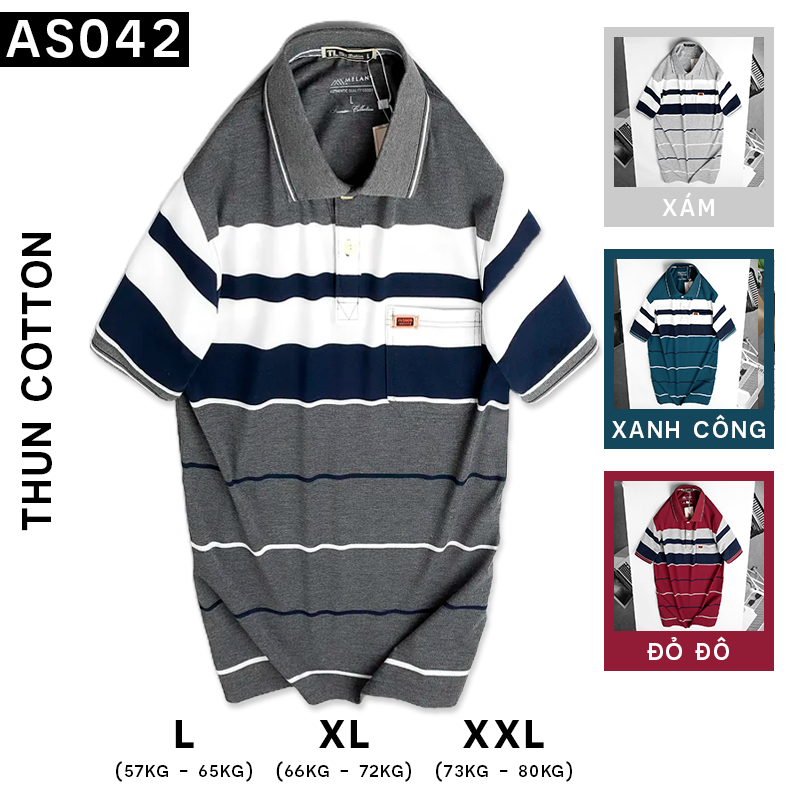 15824-as042c-1.png Áo Thun Sọc Nam Trung Niên Cổ Bẻ Có Túi - AS042