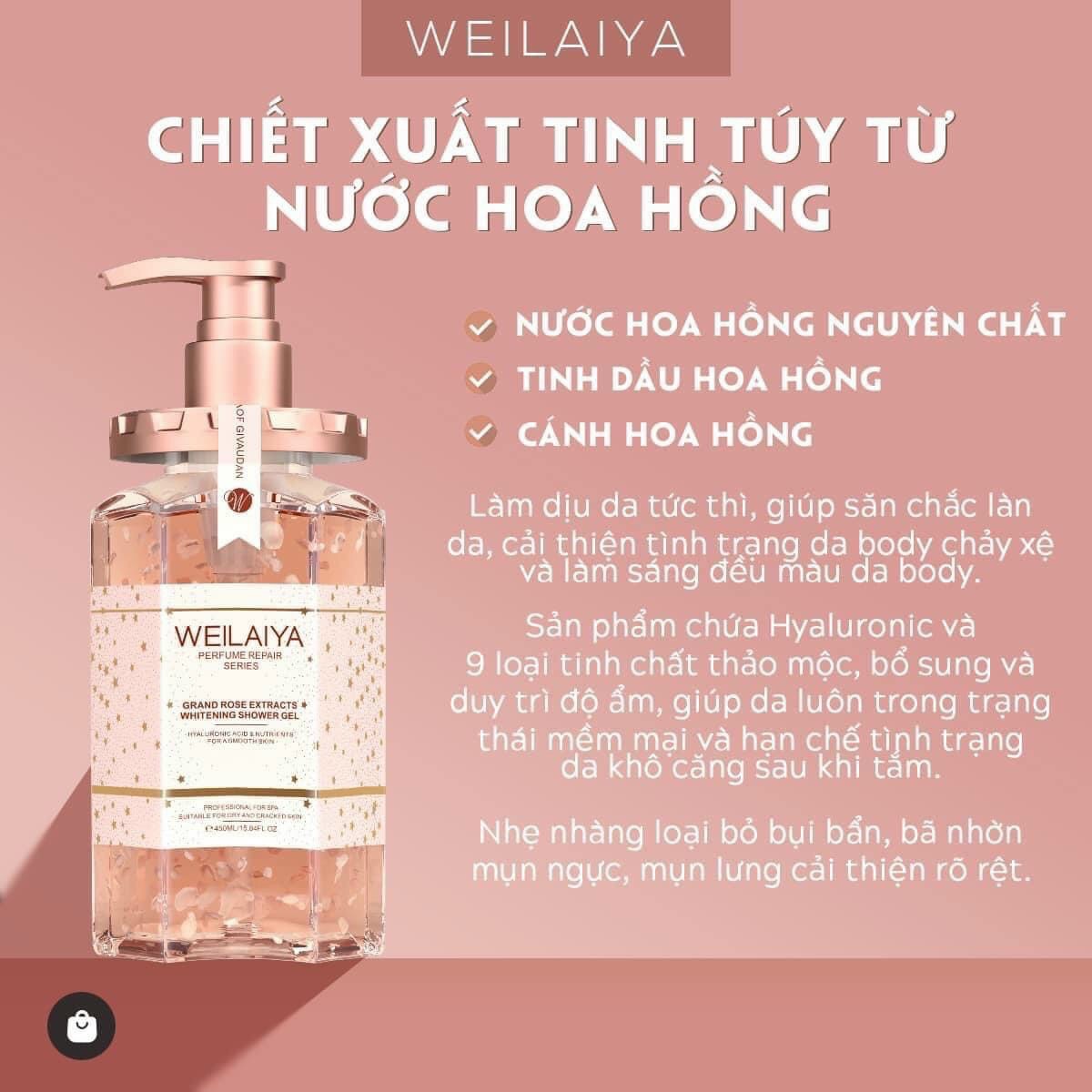 15878-z3125215696852-91b9b06043815804bedbcdba1e10d019-6.jpg Sữa Tắm Trắng Da Cánh Hoa Hồng Weilaiya Damask 450ml Chính Hãng - 6971025880783