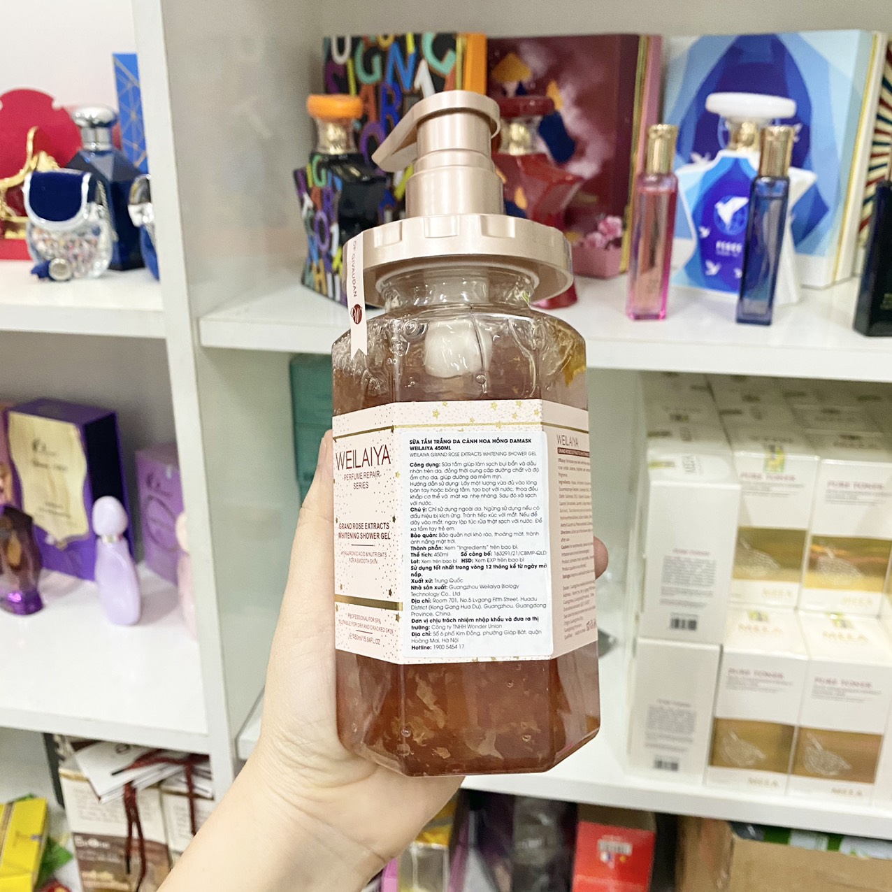 15878-z3125273878224-d9164c1a94de19665a8a6faef9882559-5.jpg Sữa Tắm Trắng Da Cánh Hoa Hồng Weilaiya Damask 450ml Chính Hãng - 6971025880783