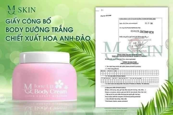 Giá sỉ kem Body Hoa Anh Đào Tone Up Body Cream MQ Skin Chính Hãng Kem Body Hoa Anh Đào Tone Up Body Cream MQ Skin Chính Hãng