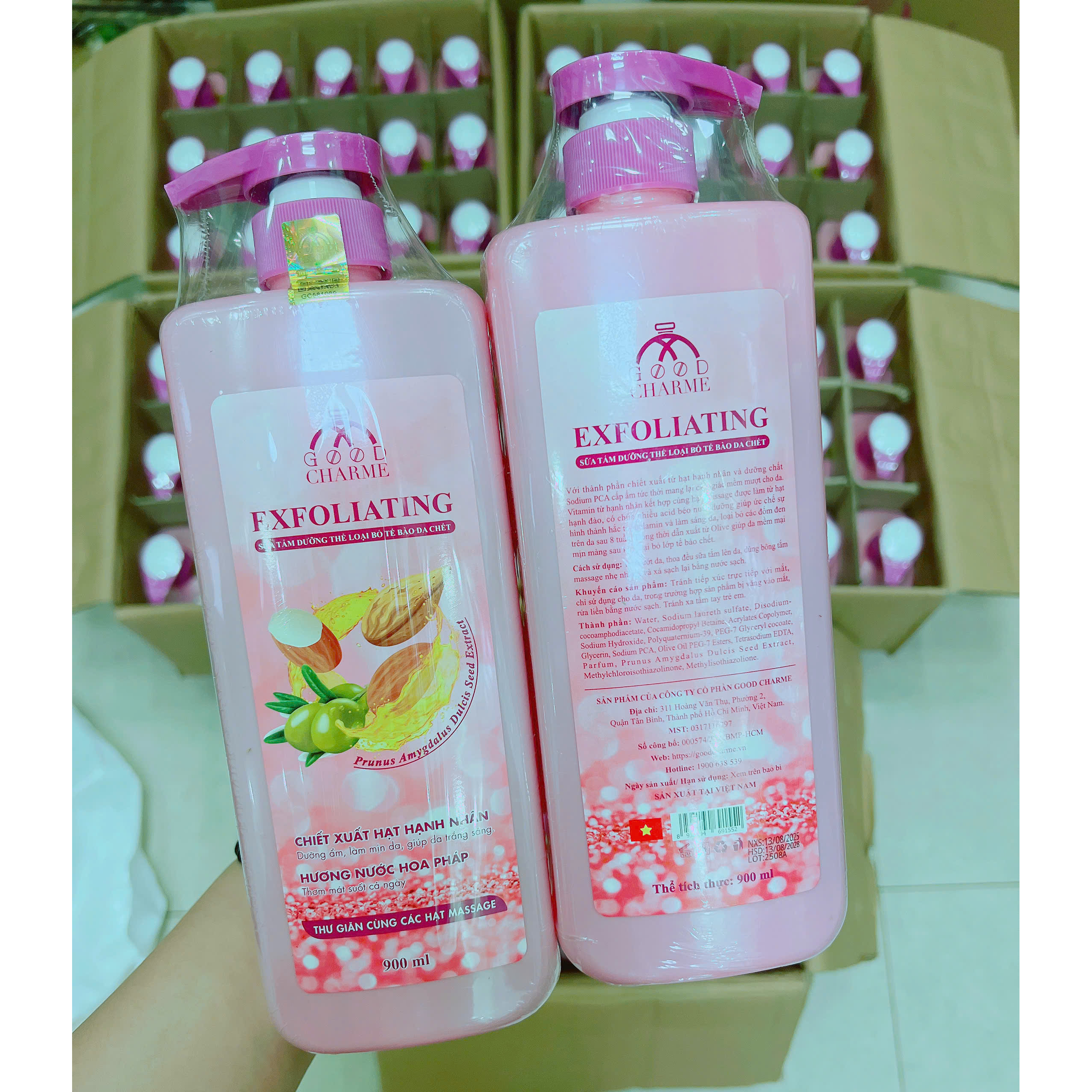 Bỏ sỉ sữa Tắm Cho Nữ Tẩy Tế Bào Da Chết Charme Exfoliating Hạt Hạnh Nhân Hương Nước Hoa Pháp 900ml Bỏ sỉ sữa Tắm Cho Nữ Tẩy Tế Bào Da Chết Charme Exfoliating Hạt Hạnh Nhân Hương Nước Hoa Pháp 900ml