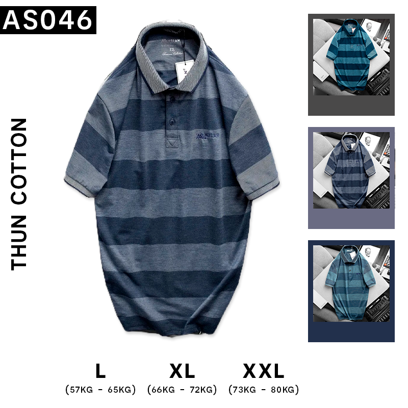 16531-0450148284-as046.png Áo Thun Polo Sọc Nam Tay Ngắn - AS046