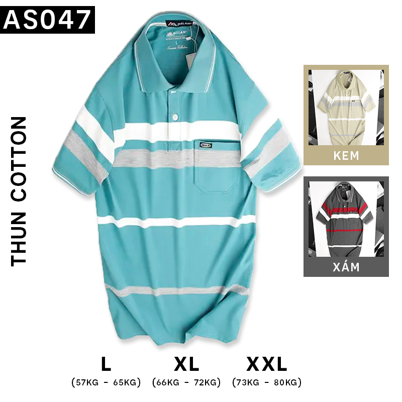 16532-as047a-2.png Áo Thun Sọc Nam Trung Niên Cổ Bẻ Có Túi - AS047