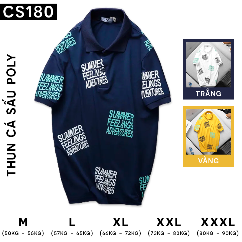 16928-0728042815-cs180.png Áo Thun Nam Có Cổ Polo Tay Ngắn Summer (Có Size 3XL) - CS180