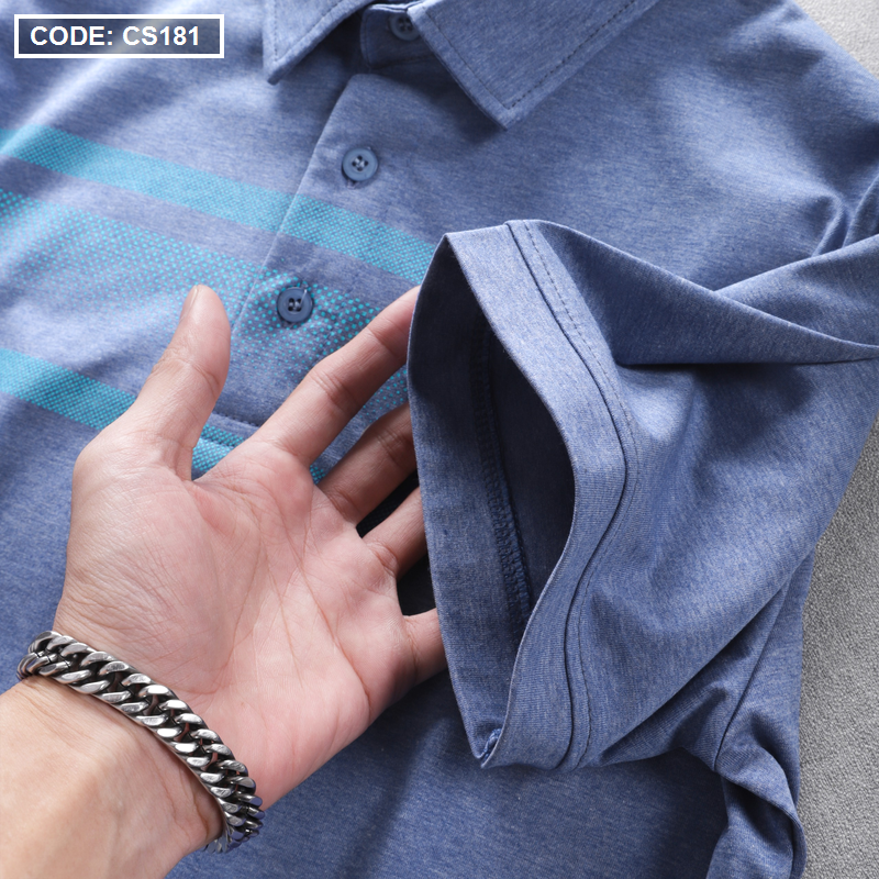 17176-z3543299000674-7696cb1172f17c9143e6cd195d1ae9fd-3.png Áo Thun Nam Tay Ngắn Có Cổ Có Túi Thun Cotton Đốm - CS181