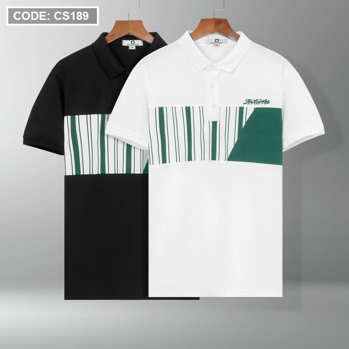 17569-z3700681327175-53304bf7e36a34e0fa34e930a358a83e-4.jpg Áo Thun Nam Có Cổ Phối Họa Tiết Sọc Ngang Cá Sấu Poly (Có Size 3XL) - CS189