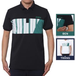 Áo Thun Nam Có Cổ Phối Họa Tiết Sọc Ngang Cá Sấu Poly (Có Size 3XL) - CS189