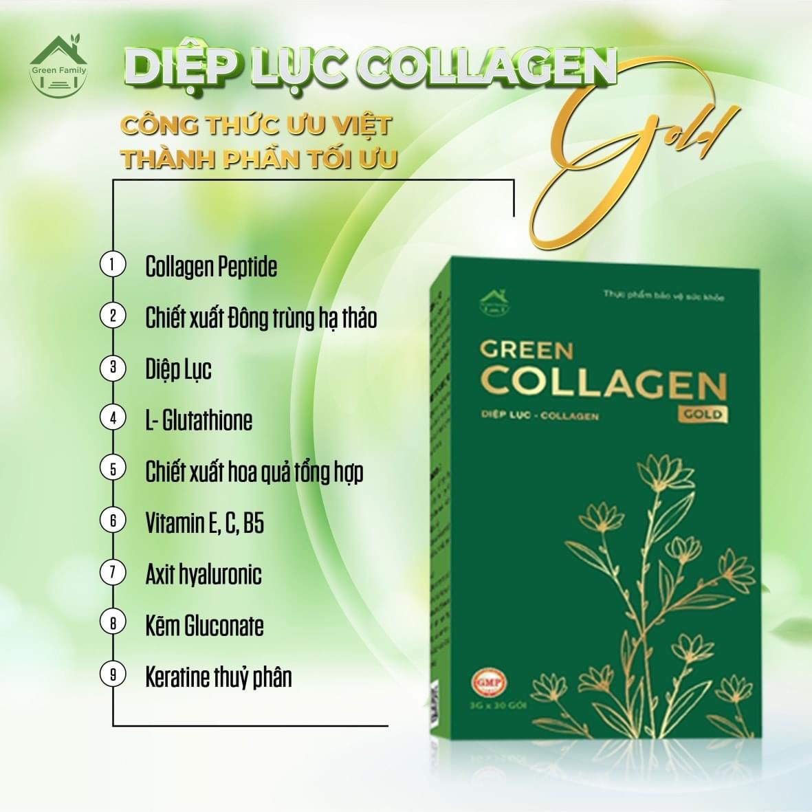 17592-z3713314959086-f3bf72981668c1a6eb603307f68955cf-10.jpg Diệp Lục Collagen Gold Hộp Lớn 30 Gói Green Family - 8936095911353