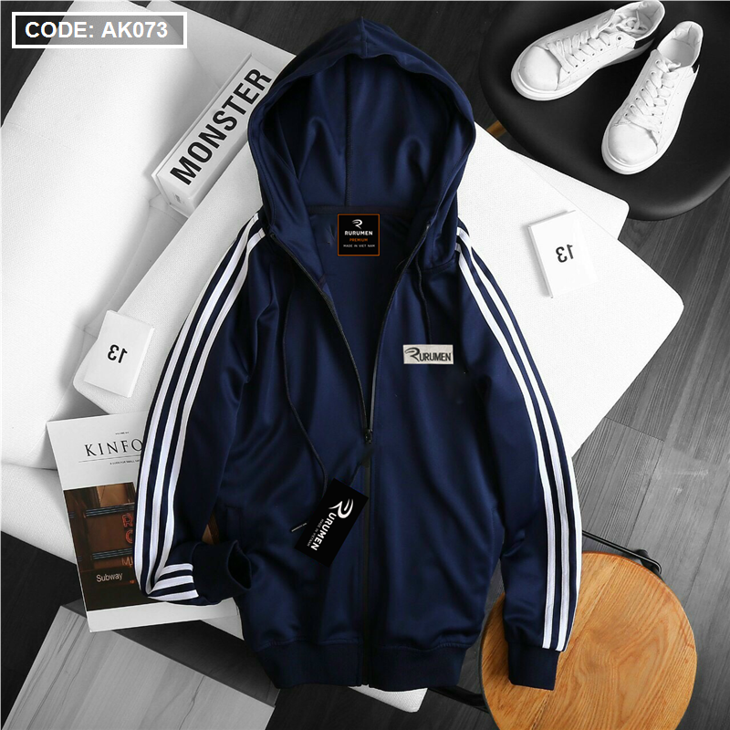 Phân phối áo Khoác Nam Thun Thể Thao Rurumen Có Nón Thêu Logo Phân phối áo Khoác Nam Thun Thể Thao Rurumen Có Nón Thêu Logo