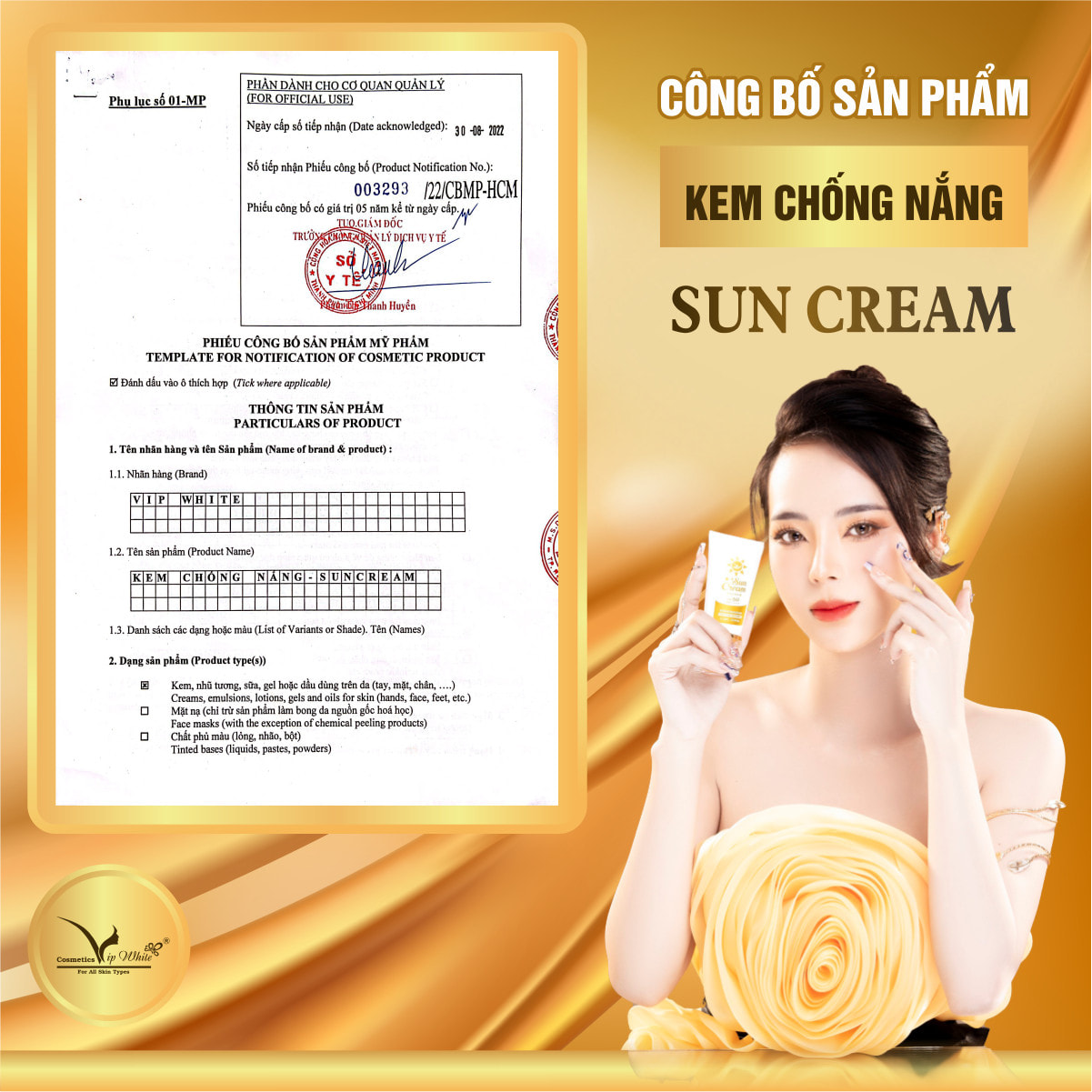 Bỏ sỉ kem Chống Nắng VIP White (Tặng 1 bịt sữa rửa mặt) Bỏ sỉ kem Chống Nắng VIP White (Tặng 1 bịt sữa rửa mặt)