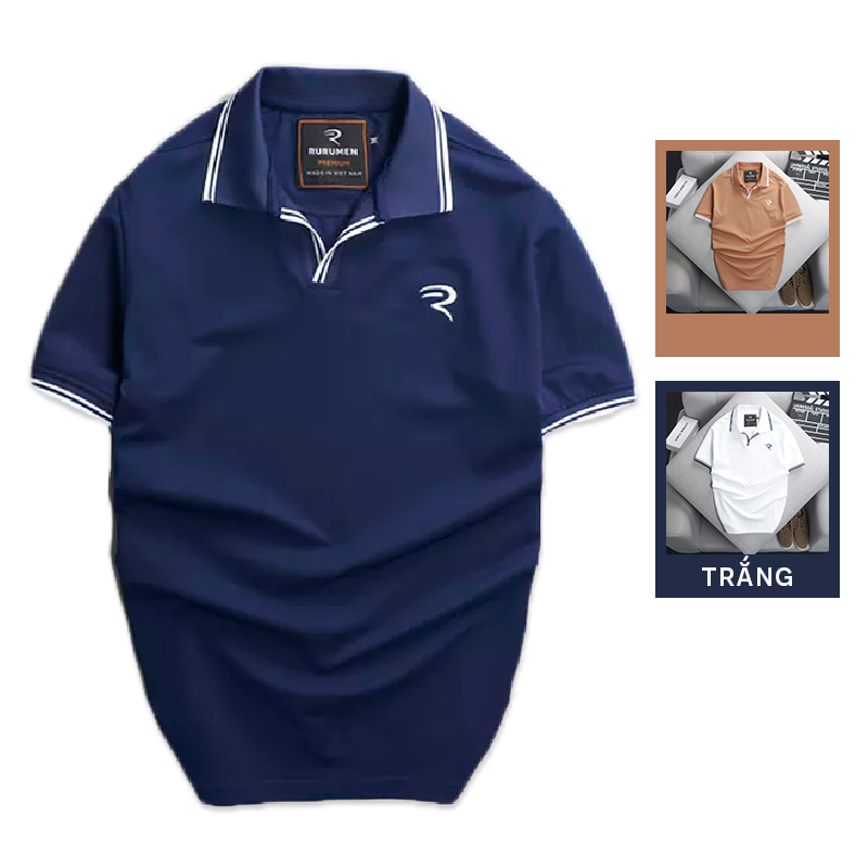 17810-cs192-2.png Áo Thun Nam Cá Sấu Polo Viền Bo Ngực Thêu Logo Chữ R (Có Size 3XL) - CS192