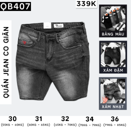 Quần Short Jeans Nam Rurumen Cao Cấp Hàng VNXK Phối Logo (có size 36) - QB407