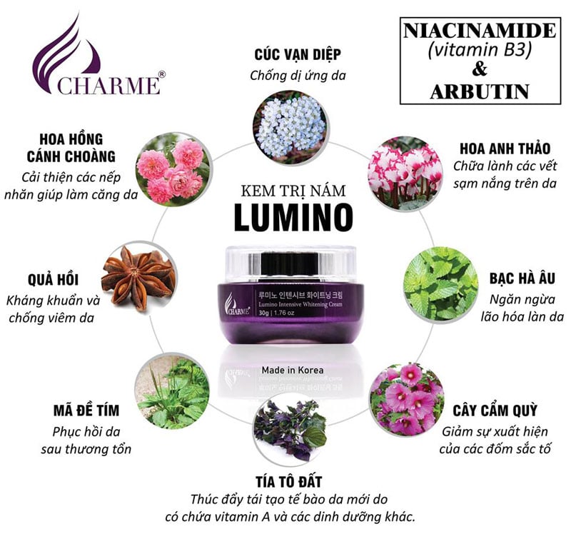 Nguồn sỉ kem Nám Hàn Quốc Charme Lumino Intensive Whitening Cream Nguồn sỉ kem Nám Hàn Quốc Charme Lumino Intensive Whitening Cream