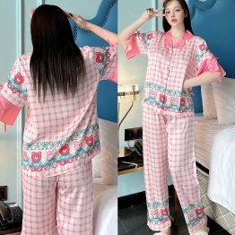 Đồ bộ nữ quần dài pijama đẹp tay lửng họa tiết siêu mát - DBO1339