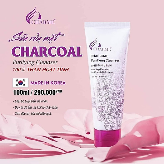 19502-7b45129b120774c7b27cec36564cded9-1.jpg Sữa Rửa Mặt Than Hoạt Tính Charme Charcoal Purifying Cleanser - 8809085103123