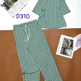 Đồ bộ quần dài áo tay ngắn họa tiết - DBO2223
