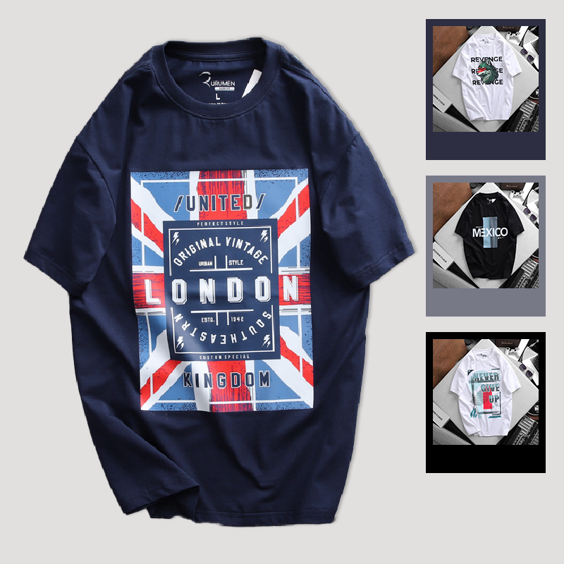 20468-1b-5.png Áo Thun Nam Cổ Tròn Rurumen London Màu Xanh Đen Big Size - AB432