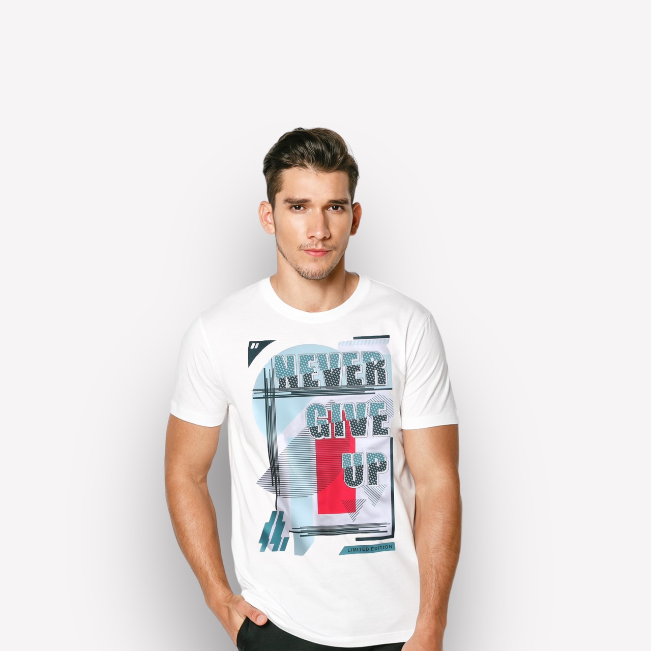 20470-z4761777703162-edd2e99841b82f85c429f65eac7502f3-3.jpg Áo Thun Nam Cổ Tròn Rurumen Màu Trắng Never Give Up Big Size - AB434