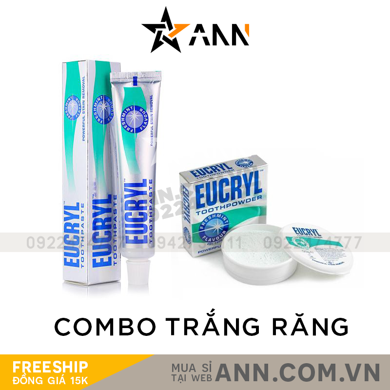 Combo Kem Đánh Trắng Răng Và Bột Tẩy Trắng Răng Eucryl Tooth Powder Combo Kem Đánh Trắng Răng Và Bột Tẩy Trắng Răng Eucryl Tooth Powder