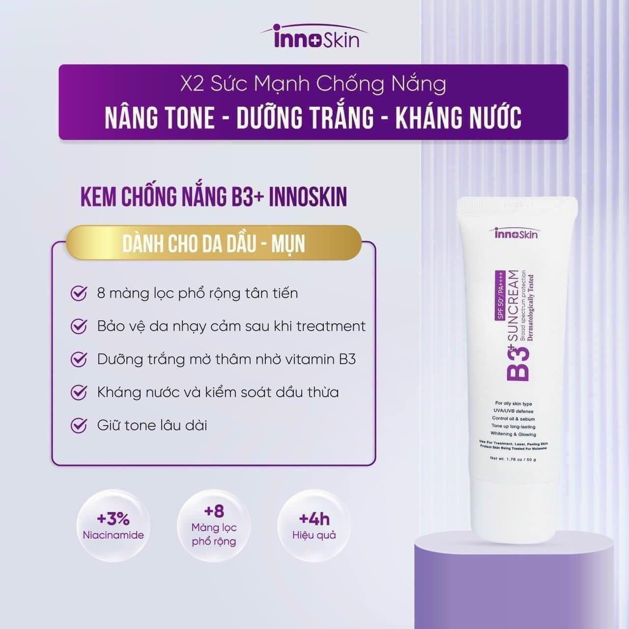21372-380869565-617263833897210-498473680837232267-n-1.jpg Kem Chống Nắng B3 InnoSkin Màu Tím Cho Da Dầu - 8809315252522
