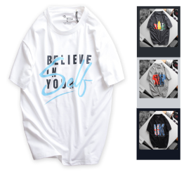 Áo Thun Nam Cổ Tròn Rurumen Màu Trắng In Chữ In Your Self Big Size - AB467